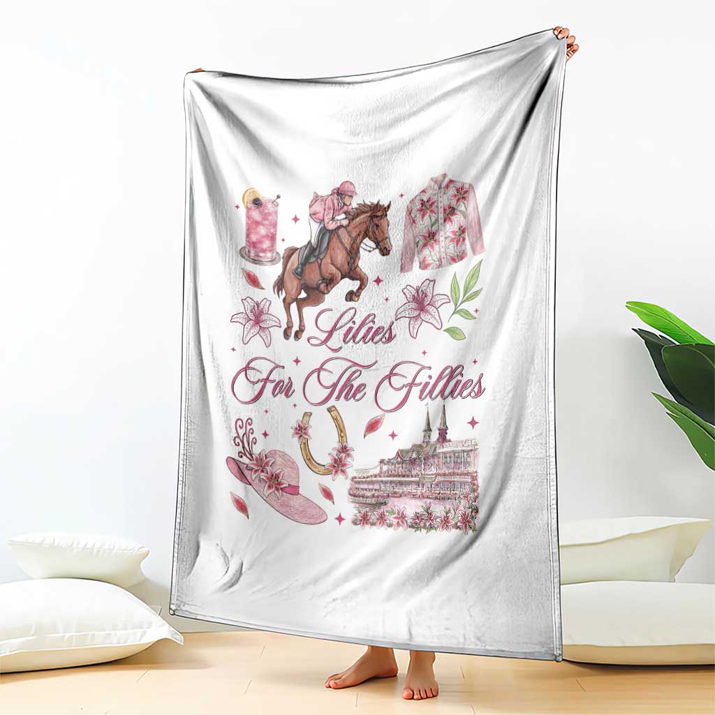 Derby Horse Racing Day Throw Blanket Lilies For The Fillies Stargazer Lily Flower TS11 Print Your Wear