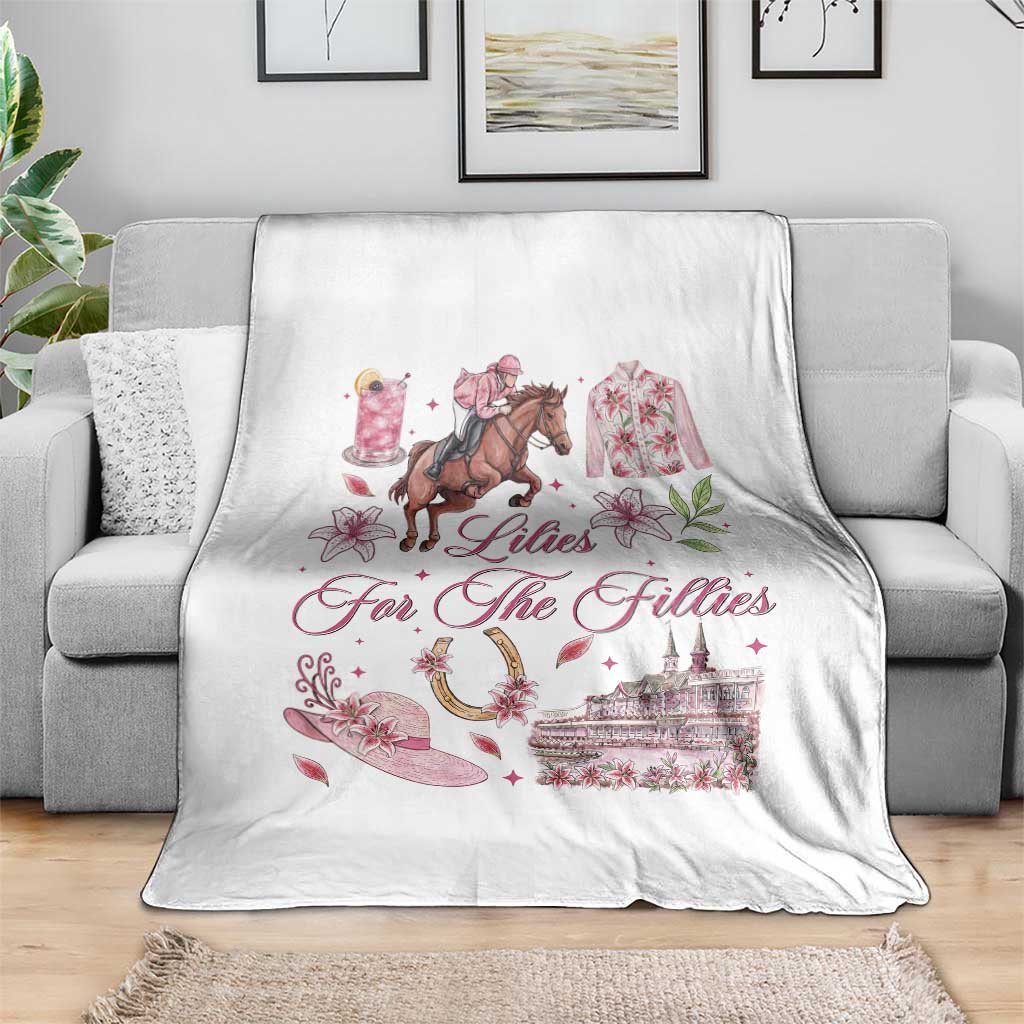 Derby Horse Racing Day Throw Blanket Lilies For The Fillies Stargazer Lily Flower TS11 Print Your Wear