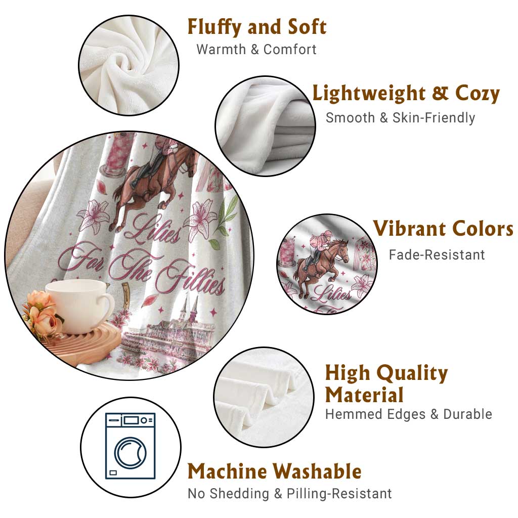 Derby Horse Racing Day Throw Blanket Lilies For The Fillies Stargazer Lily Flower TS11 Print Your Wear