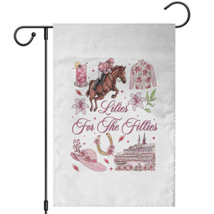 Derby Horse Racing Day Garden Flag Lilies For The Fillies Stargazer Lily Flower TS11 White Print Your Wear