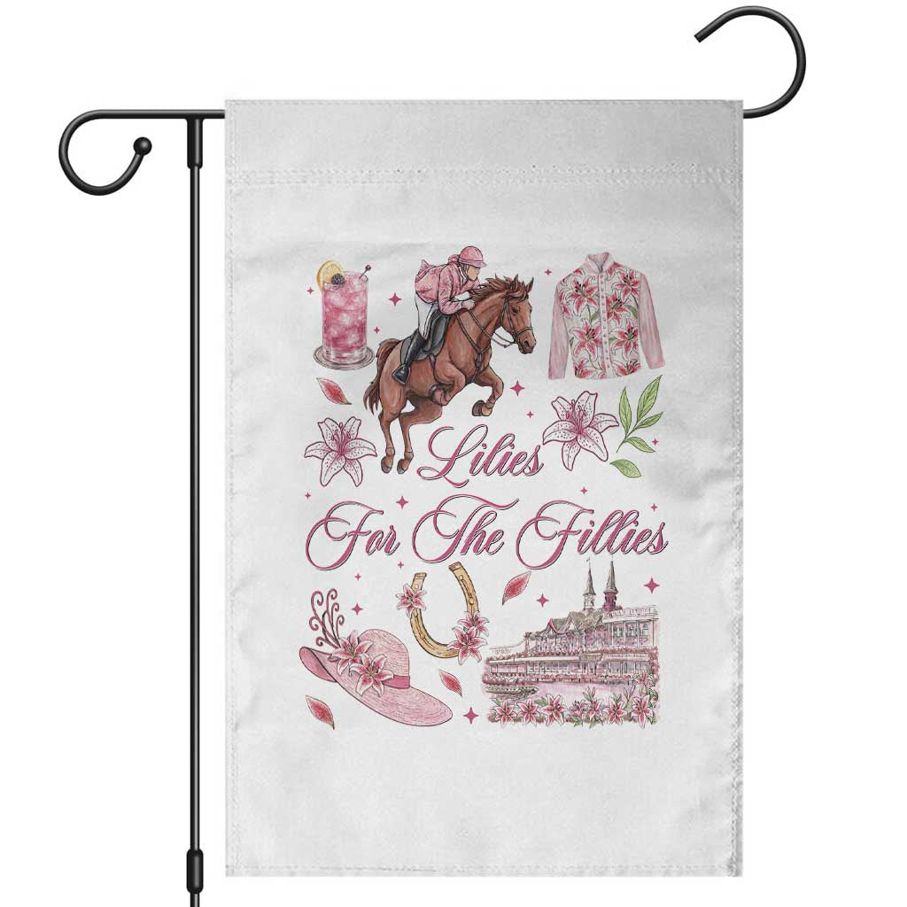 Derby Horse Racing Day Garden Flag Lilies For The Fillies Stargazer Lily Flower TS11 White Print Your Wear