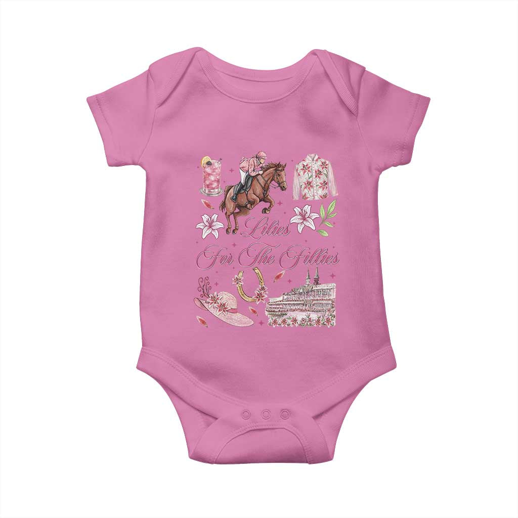 Derby Horse Racing Day Baby Onesie Lilies For The Fillies Stargazer Lily Flower TS11 Azalea Print Your Wear