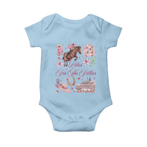Derby Horse Racing Day Baby Onesie Lilies For The Fillies Stargazer Lily Flower TS11 Light Blue Print Your Wear