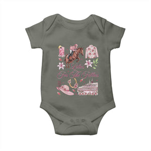 Derby Horse Racing Day Baby Onesie Lilies For The Fillies Stargazer Lily Flower TS11 Military Green Print Your Wear