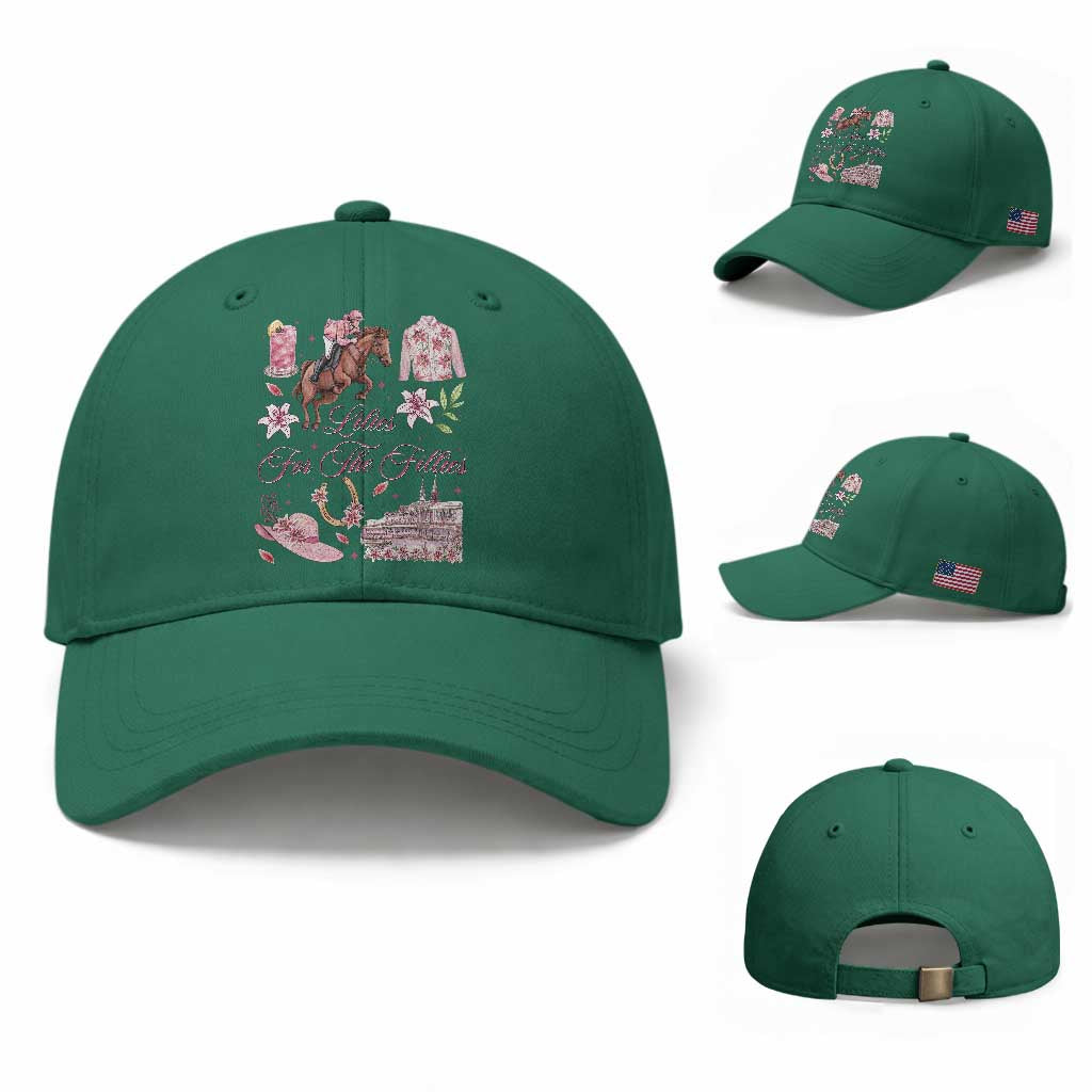Derby Horse Racing Day Baseball Cap Lilies For The Fillies Stargazer Lily Flower TS11 Baseball Cap Universal Fit Irish Green Print Your Wear