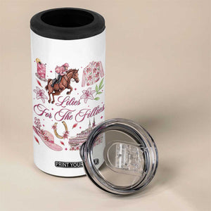 Derby Horse Racing Day 4 in 1 Can Cooler Tumbler Lilies For The Fillies Stargazer Lily Flower TS11 Print Your Wear