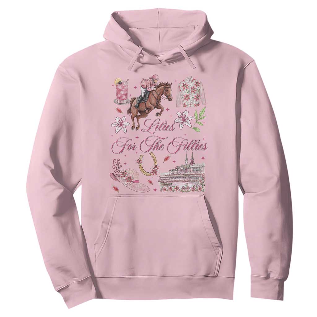 Derby Horse Racing Day Hoodie Lilies For The Fillies Stargazer Lily Flower TS11 Light Pink Print Your Wear