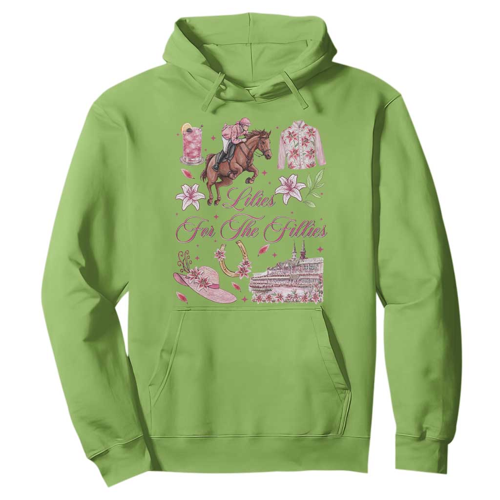 Derby Horse Racing Day Hoodie Lilies For The Fillies Stargazer Lily Flower TS11 Lime Print Your Wear