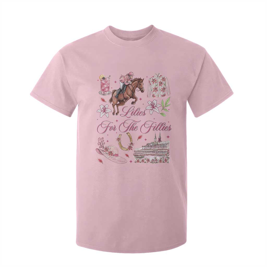 Derby Horse Racing Day T Shirt For Kid Lilies For The Fillies Stargazer Lily Flower TS11 Light Pink Print Your Wear