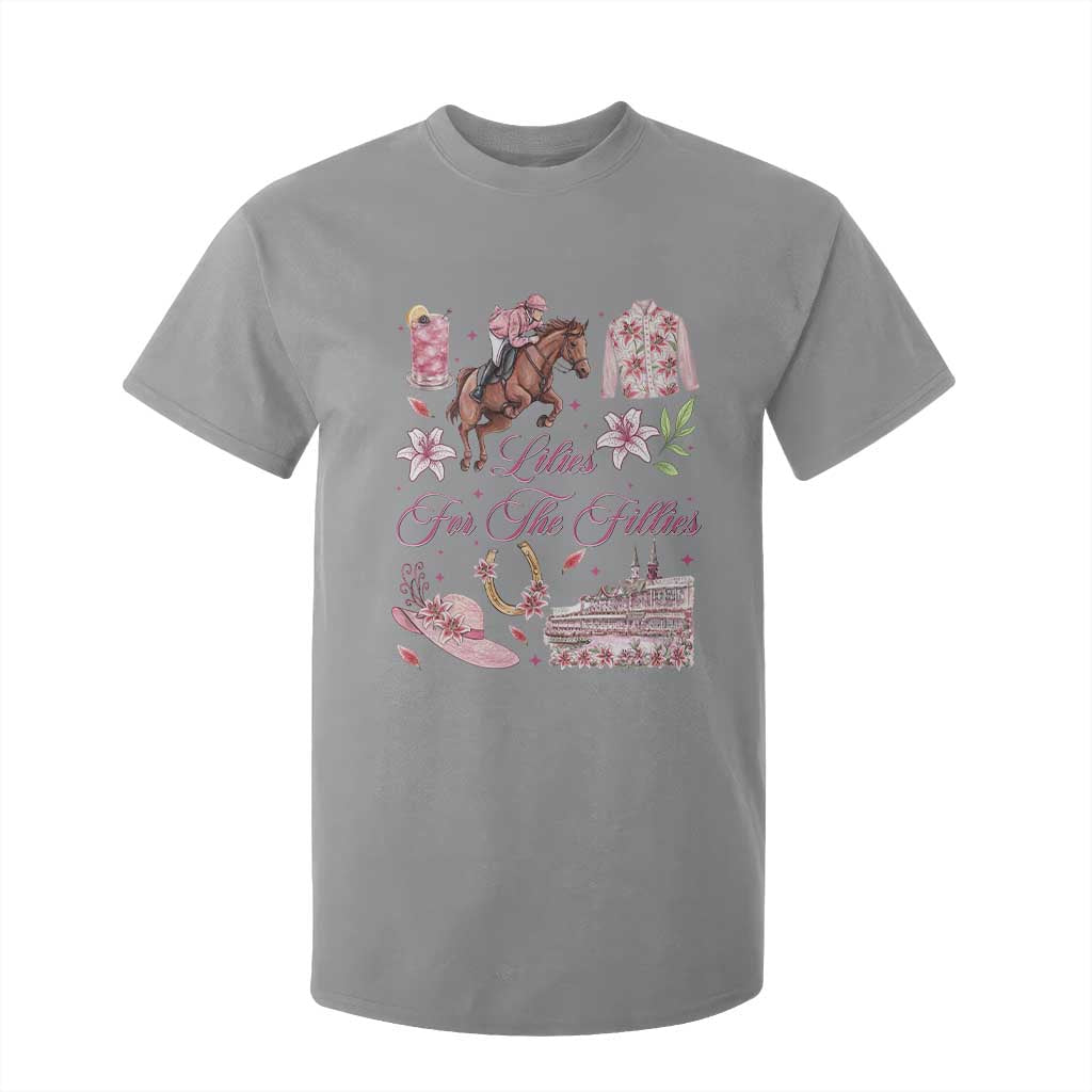 Derby Horse Racing Day T Shirt For Kid Lilies For The Fillies Stargazer Lily Flower TS11 Sport Gray Print Your Wear