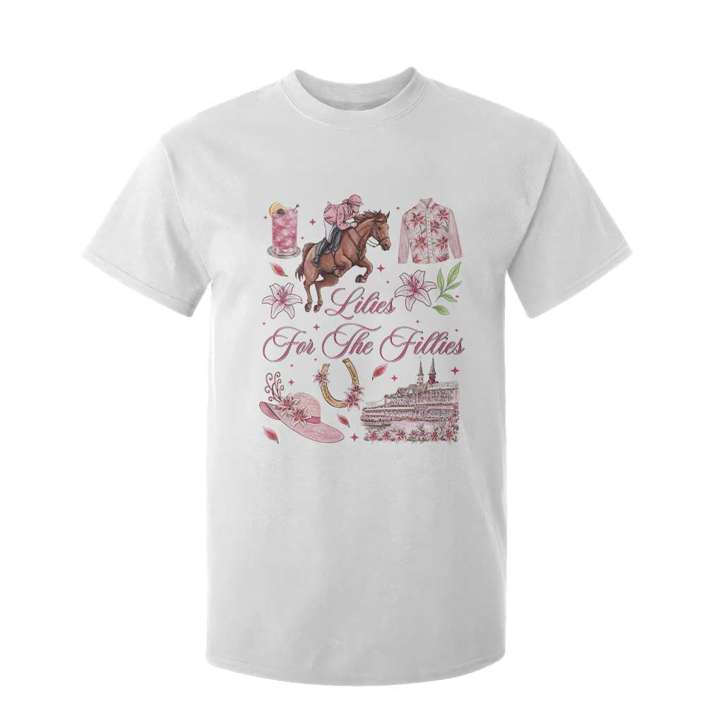 Derby Horse Racing Day T Shirt For Kid Lilies For The Fillies Stargazer Lily Flower TS11 White Print Your Wear