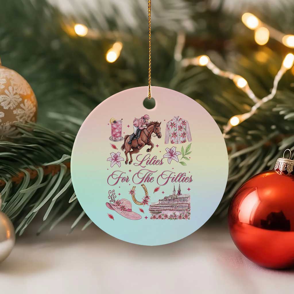 Derby Horse Racing Day Ceramic Ornament Lilies For The Fillies Stargazer Lily Flower TS11 1pc Pastel Print Your Wear