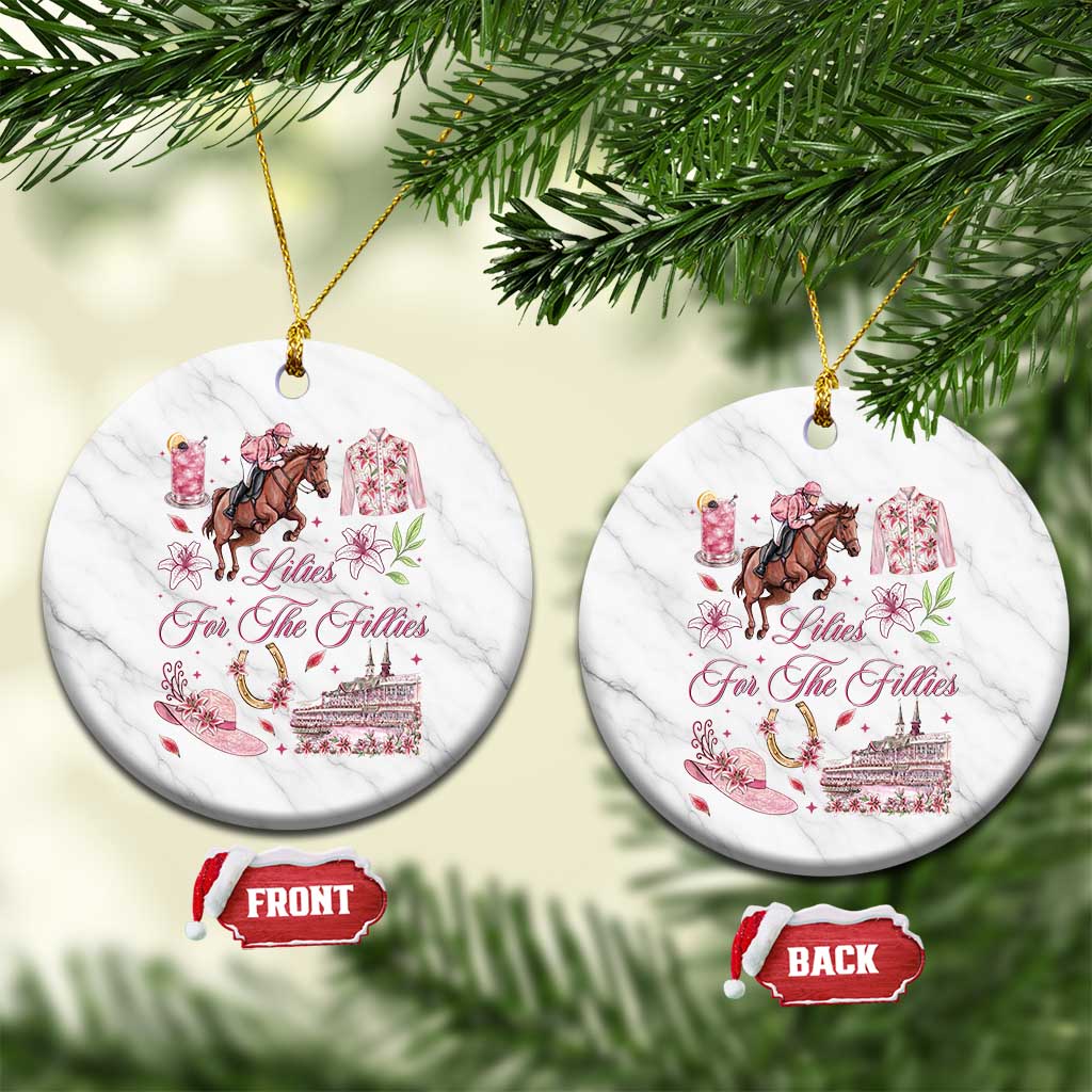 Derby Horse Racing Day Ceramic Ornament Lilies For The Fillies Stargazer Lily Flower TS11 1pc White Marble Print Your Wear