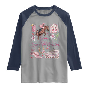 Derby Horse Racing Day Raglan Shirt Lilies For The Fillies Stargazer Lily Flower TS11 Sport Gray Navy Print Your Wear