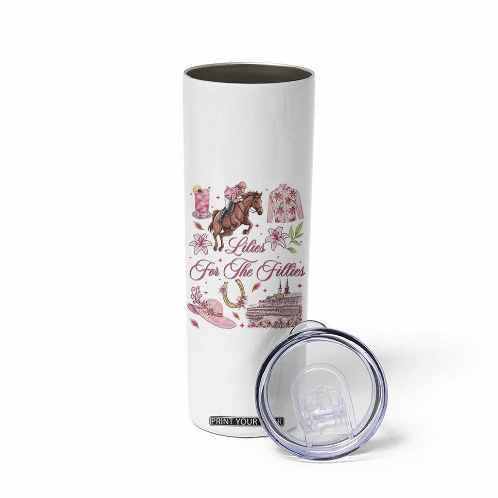 Derby Horse Racing Day Skinny Tumbler Lilies For The Fillies Stargazer Lily Flower TS11 Print Your Wear
