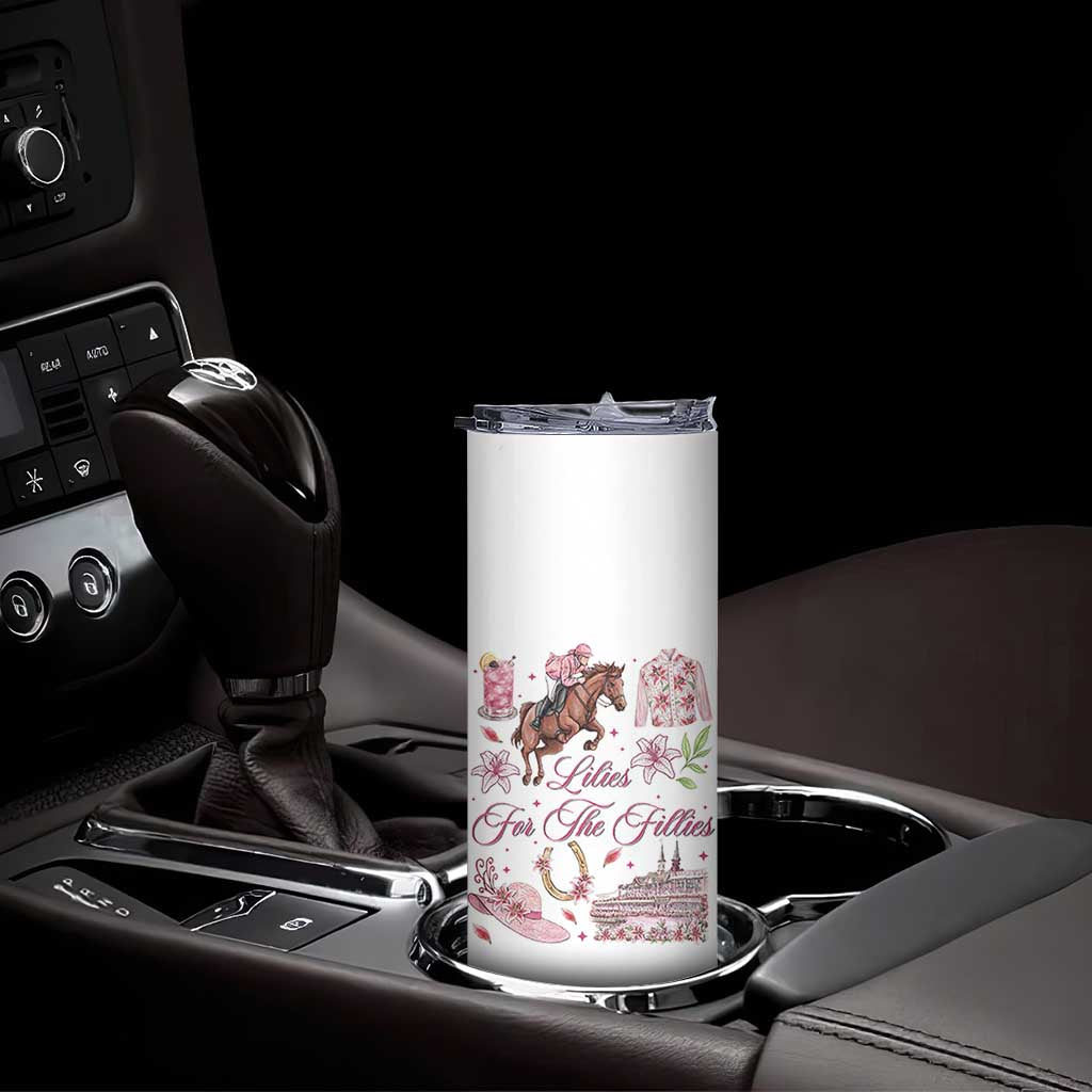 Derby Horse Racing Day Skinny Tumbler Lilies For The Fillies Stargazer Lily Flower TS11 Print Your Wear