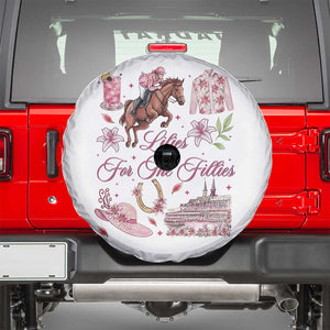 Derby Horse Racing Day Spare Tire Cover Lilies For The Fillies Stargazer Lily Flower TS11 White Print Your Wear