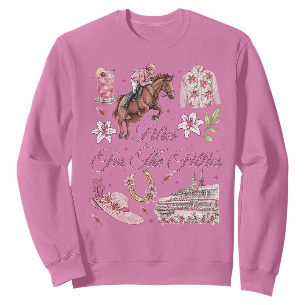 Derby Horse Racing Day Sweatshirt Lilies For The Fillies Stargazer Lily Flower TS11 Azalea Print Your Wear