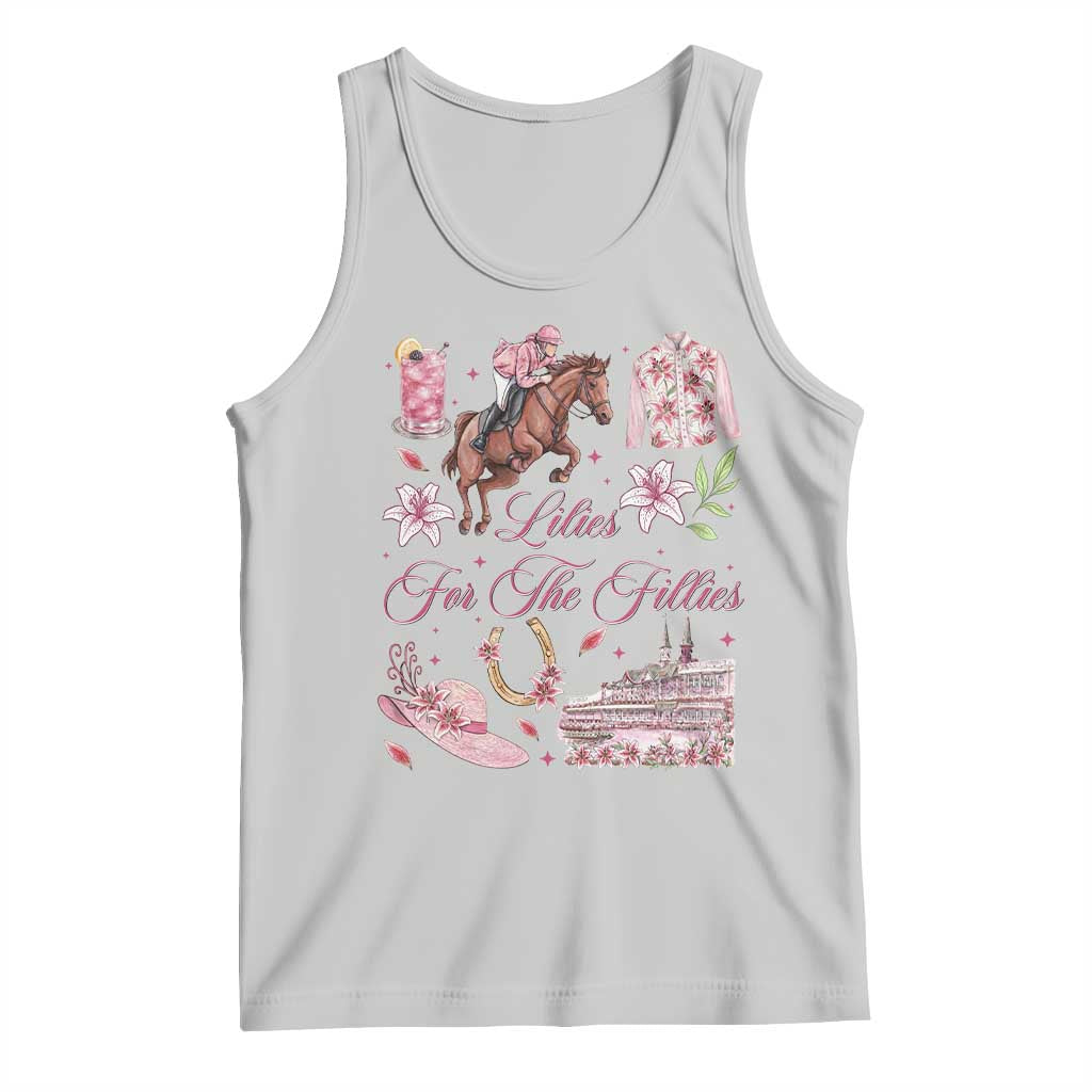 Derby Horse Racing Day Tank Top Lilies For The Fillies Stargazer Lily Flower TS11 Ash Print Your Wear