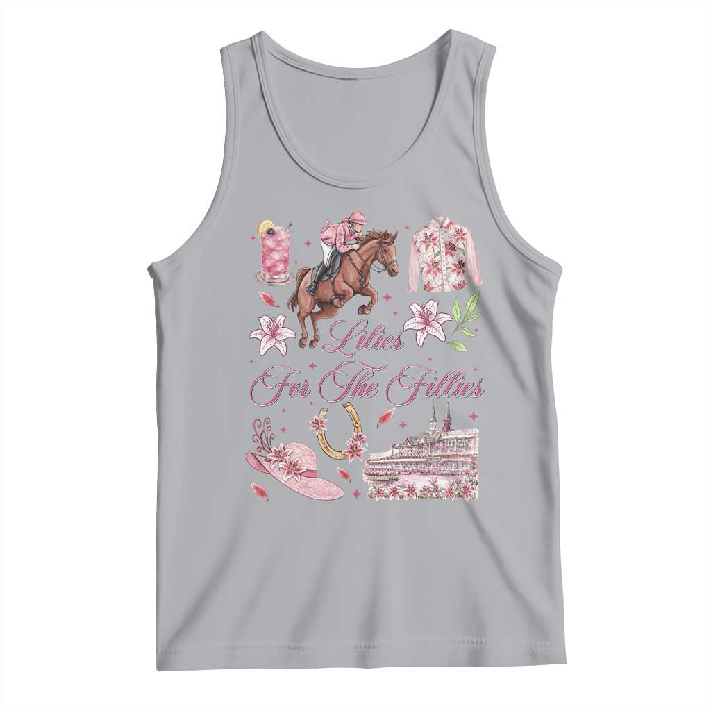 Derby Horse Racing Day Tank Top Lilies For The Fillies Stargazer Lily Flower TS11 Athletic Heather Print Your Wear