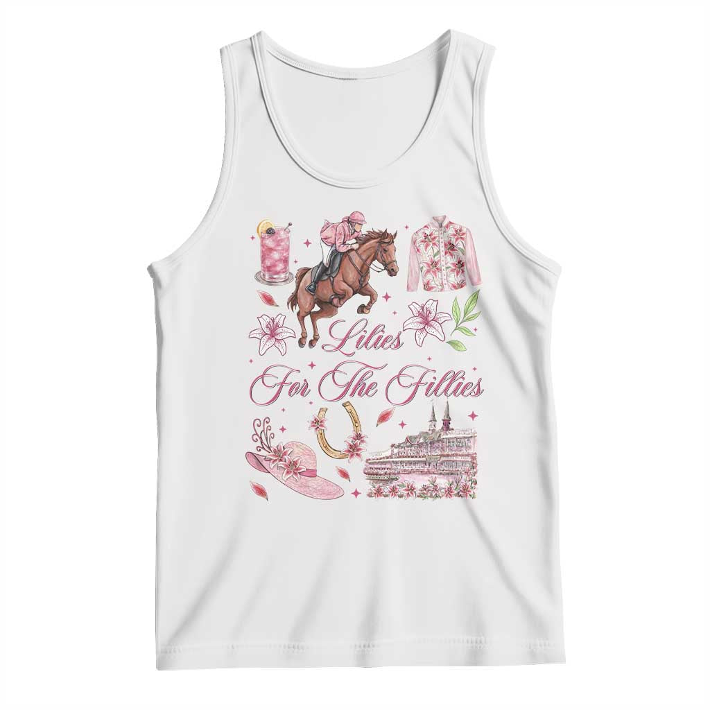 Derby Horse Racing Day Tank Top Lilies For The Fillies Stargazer Lily Flower TS11 White Print Your Wear