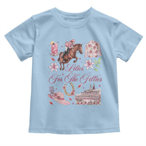 Derby Horse Racing Day Toddler T Shirt Lilies For The Fillies Stargazer Lily Flower TS11 Light Blue Print Your Wear