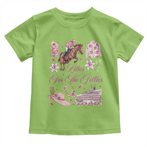 Derby Horse Racing Day Toddler T Shirt Lilies For The Fillies Stargazer Lily Flower TS11 Lime Print Your Wear