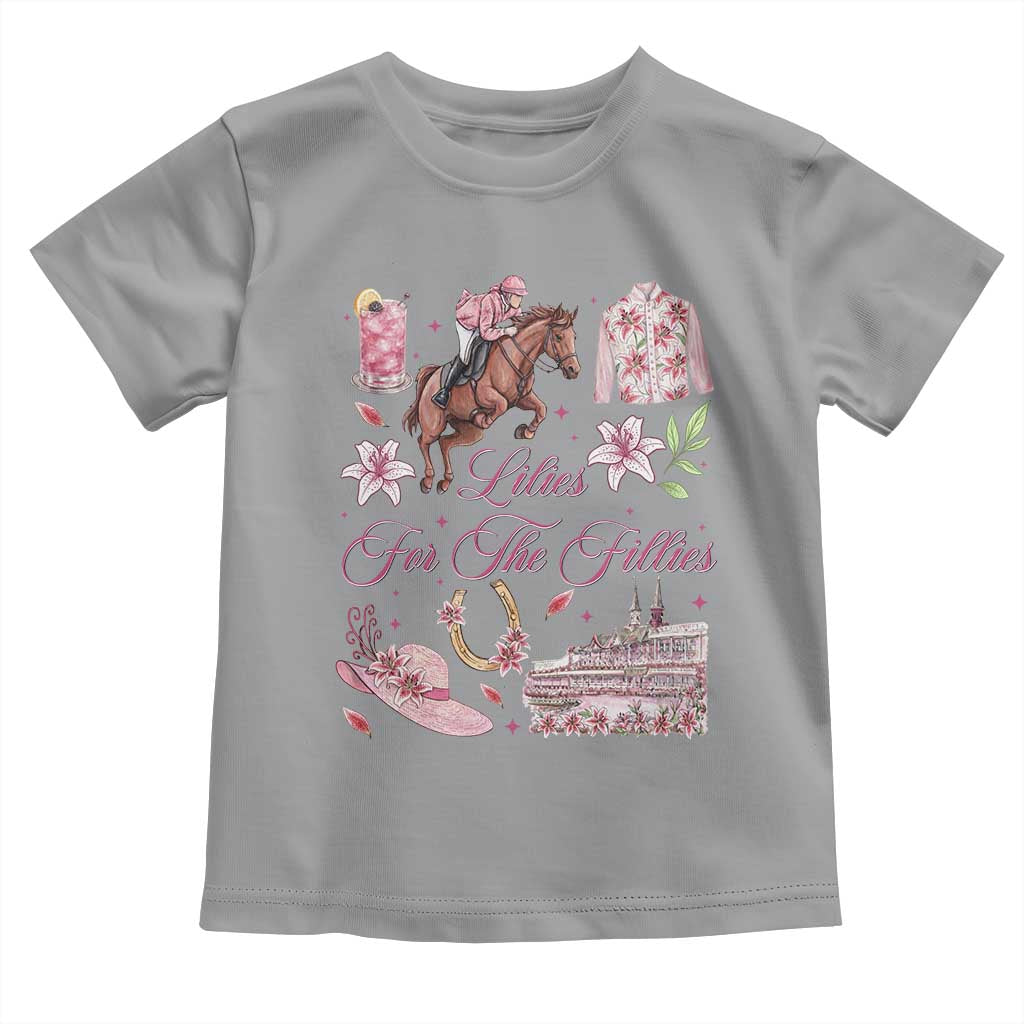 Derby Horse Racing Day Toddler T Shirt Lilies For The Fillies Stargazer Lily Flower TS11 Sport Gray Print Your Wear