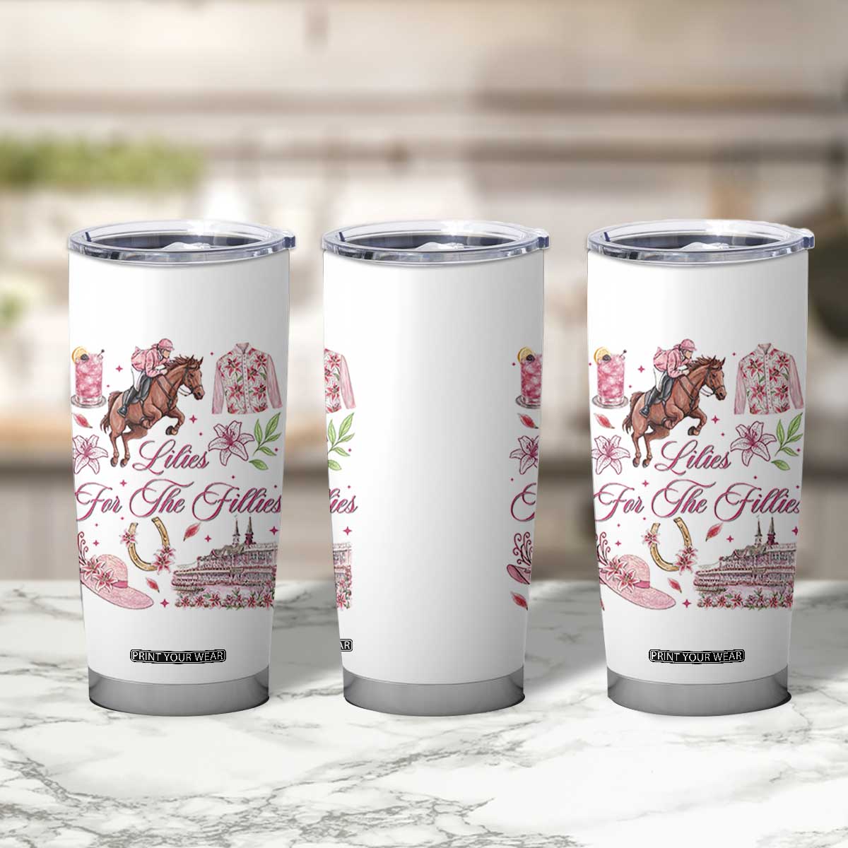 Derby Horse Racing Day Tumbler Cup Lilies For The Fillies Stargazer Lily Flower TS11 Print Your Wear