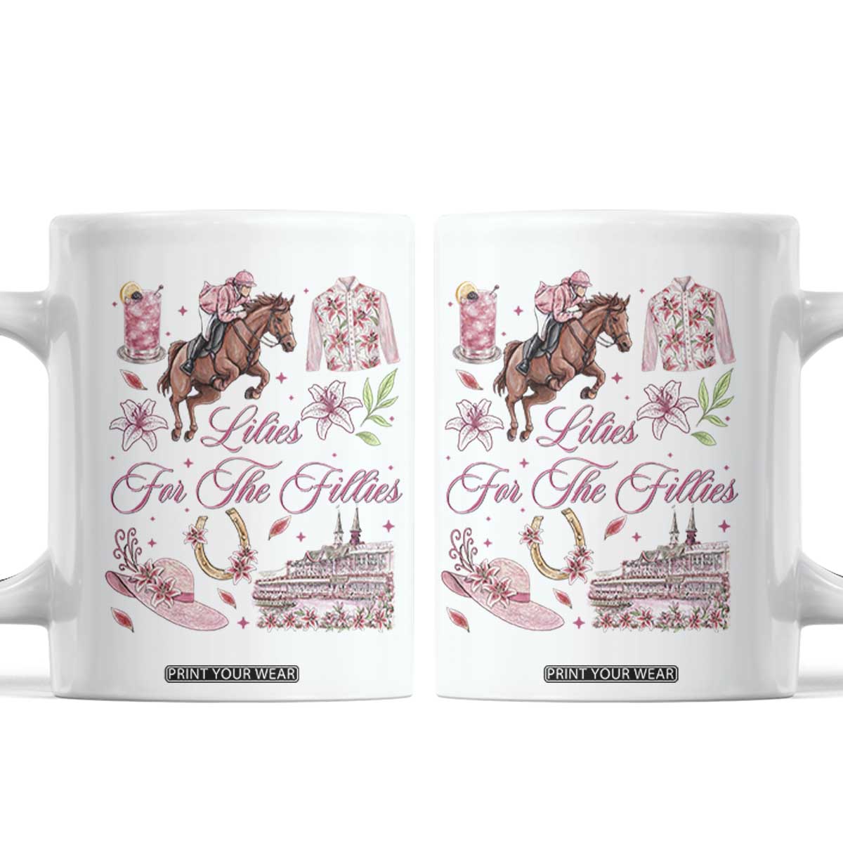 Derby Horse Racing Day Coffee Mug Lilies For The Fillies Stargazer Lily Flower TS11 White Print Your Wear