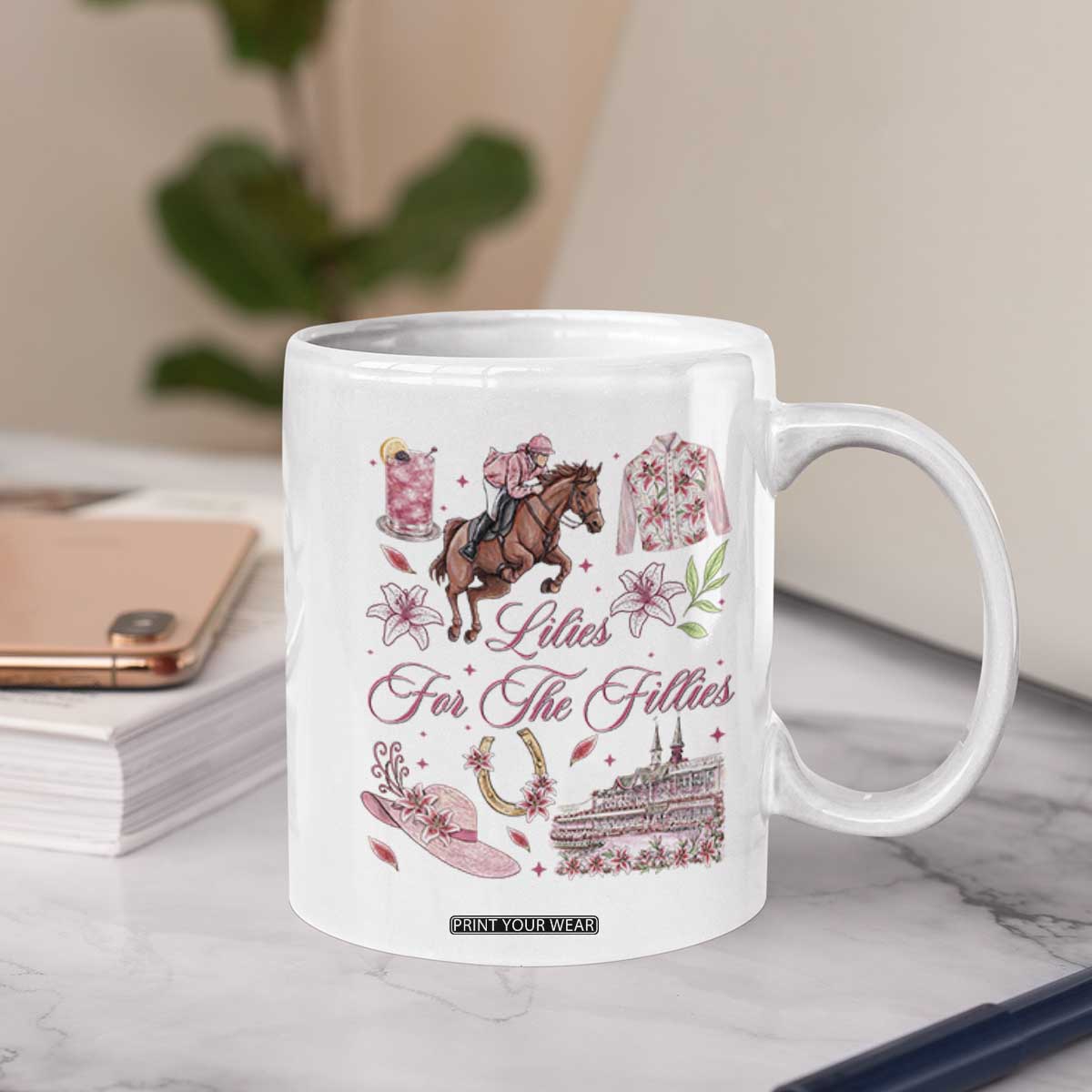 Derby Horse Racing Day Coffee Mug Lilies For The Fillies Stargazer Lily Flower TS11 Print Your Wear