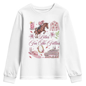 Derby Horse Racing Day Youth Sweatshirt Lilies For The Fillies Stargazer Lily Flower TS11 White Print Your Wear