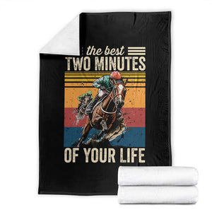 Horse Race Derby Throw Blanket The Best Two Minutes Of Your Life TS11 Black Print Your Wear