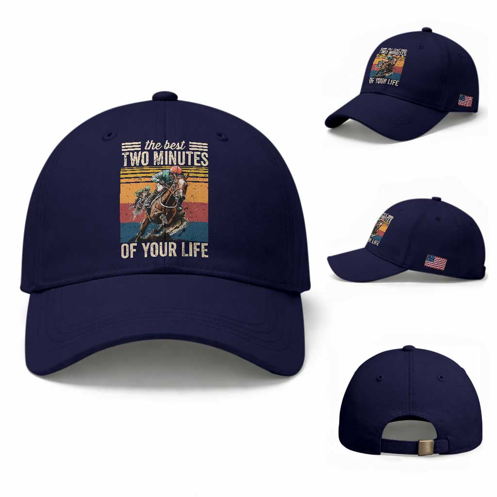 Horse Race Derby Baseball Cap The Best Two Minutes Of Your Life TS11 Baseball Cap Universal Fit Dark Blue Print Your Wear