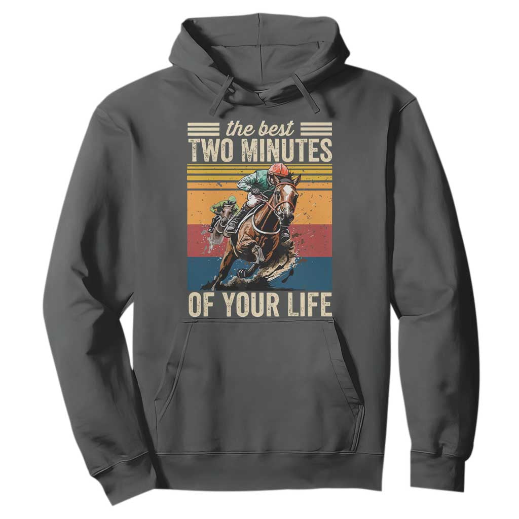 Horse Race Derby Hoodie The Best Two Minutes Of Your Life TS11 Dark Heather Print Your Wear
