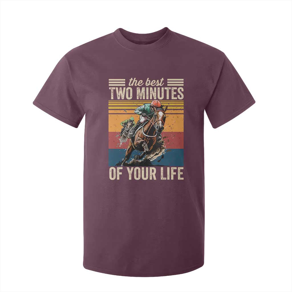 Horse Race Derby T Shirt For Kid The Best Two Minutes Of Your Life TS11 Maroon Print Your Wear