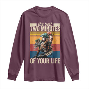 Horse Race Derby Long Sleeve Shirt The Best Two Minutes Of Your Life TS11 Maroon Print Your Wear