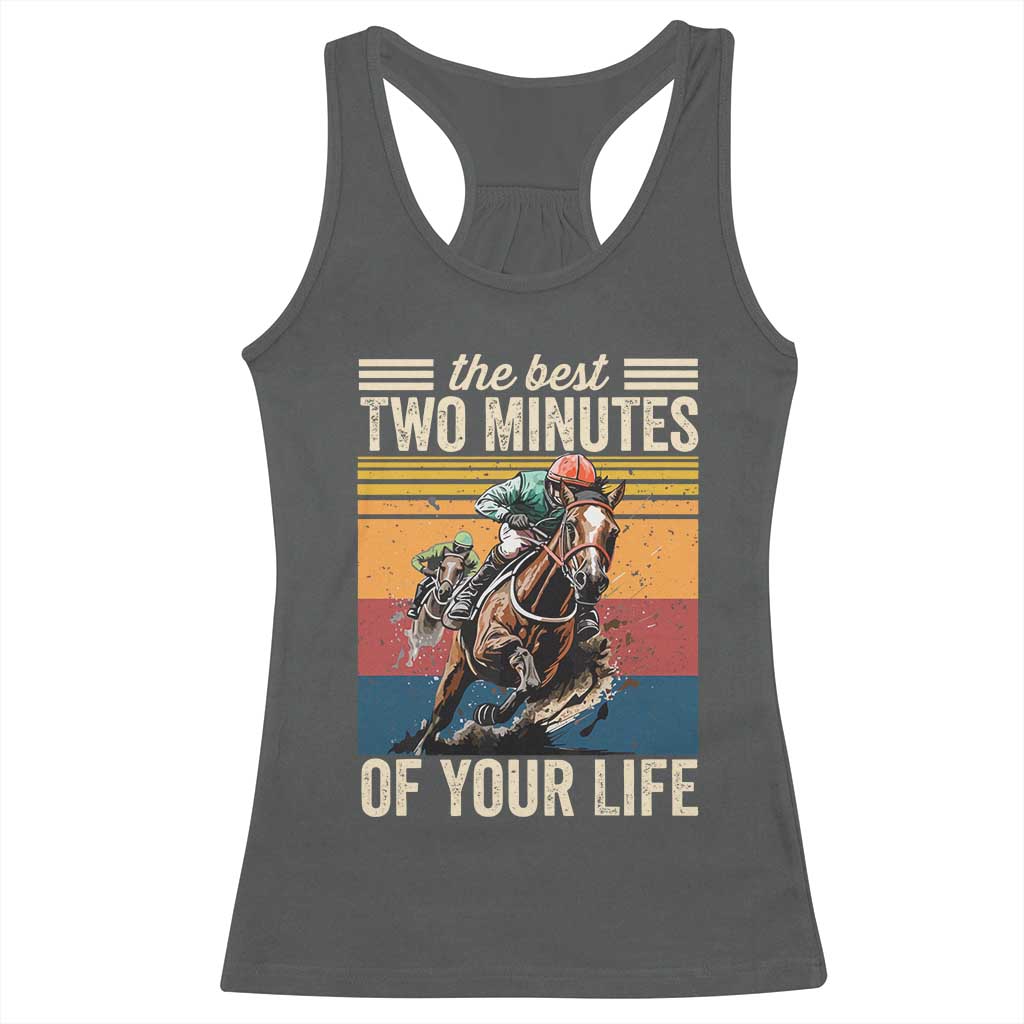 Horse Race Derby Racerback Tank Top The Best Two Minutes Of Your Life TS11 Dark Heather Print Your Wear