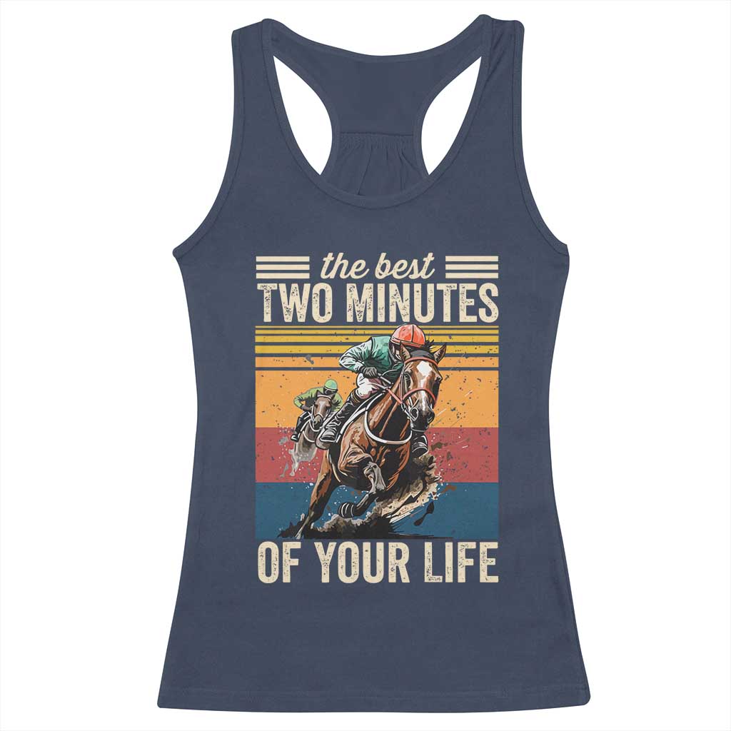 Horse Race Derby Racerback Tank Top The Best Two Minutes Of Your Life TS11 Navy Print Your Wear