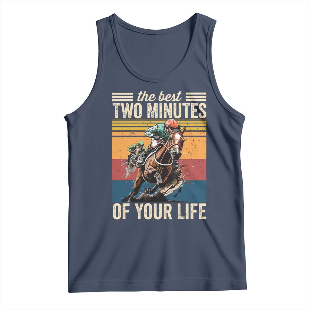 Horse Race Derby Tank Top The Best Two Minutes Of Your Life TS11 Navy Print Your Wear