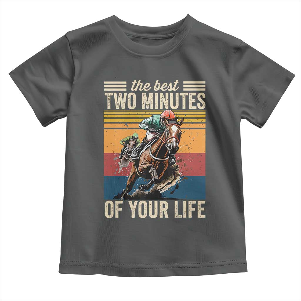 Horse Race Derby Toddler T Shirt The Best Two Minutes Of Your Life TS11 Dark Heather Print Your Wear