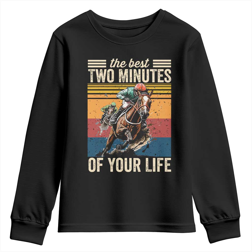 Horse Race Derby Youth Sweatshirt The Best Two Minutes Of Your Life TS11 Black Print Your Wear
