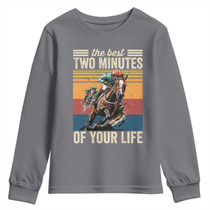 Horse Race Derby Youth Sweatshirt The Best Two Minutes Of Your Life TS11 Charcoal Print Your Wear