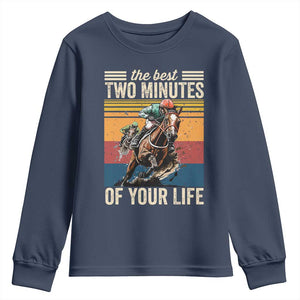 Horse Race Derby Youth Sweatshirt The Best Two Minutes Of Your Life TS11 Navy Print Your Wear