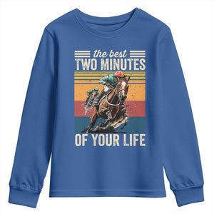 Horse Race Derby Youth Sweatshirt The Best Two Minutes Of Your Life TS11 Royal Blue Print Your Wear