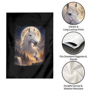 Horse Neighing To The Moon Garden Flag Vintage 90s Animal Horse Lover Equestrian TS11 Print Your Wear