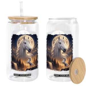 Horse Neighing To The Moon Glass Can Vintage 90s Animal Horse Lover Equestrian TS11 Print Your Wear