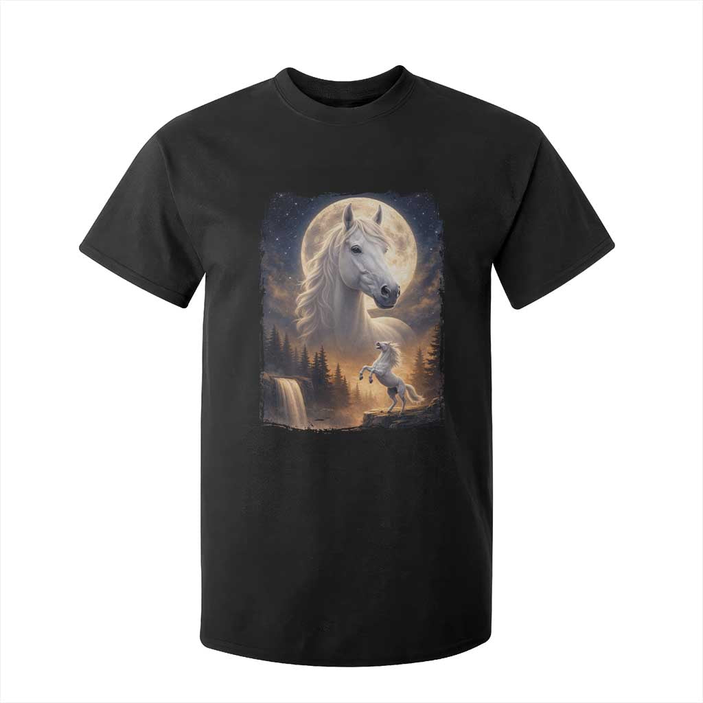 Horse Neighing To The Moon T Shirt For Kid Vintage 90s Animal Horse Lover Equestrian TS11 Black Print Your Wear