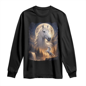 Horse Neighing To The Moon Long Sleeve Shirt Vintage 90s Animal Horse Lover Equestrian TS11 Black Print Your Wear