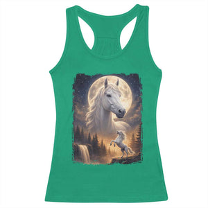 Horse Neighing To The Moon Racerback Tank Top Vintage 90s Animal Horse Lover Equestrian TS11 Irish Green Print Your Wear